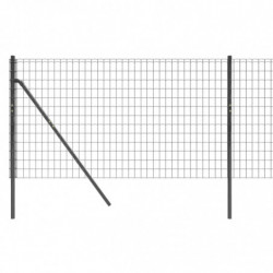 Maschendrahtzaun Anthrazit 1,1x25 m Verzinkter Stahl