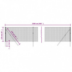 Maschendrahtzaun Anthrazit 1,1x25 m Verzinkter Stahl