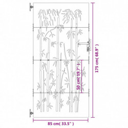 Gartentor 85x175 cm Cortenstahl Bambus-Design