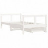 Kinderbett mit Schubladen Weiß 80x160 cm Massivholz Kiefer