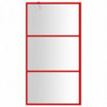 Duschwand für Begehbare Dusche mit ESG Klarglas Rot 115x195 cm
