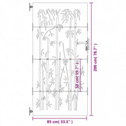 Gartentor 85x200 cm Cortenstahl Bambus-Design