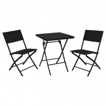 ProGarden 3-tlg. Garten-Bistro-Set Rattan-Optik