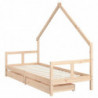 Kinderbett mit Schubladen 80x200 cm Massivholz Kiefer