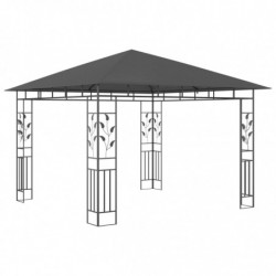 Pavillon Wiktoria mit Moskitonetz 3x3x2,73 m Anthrazit 180 g/m²