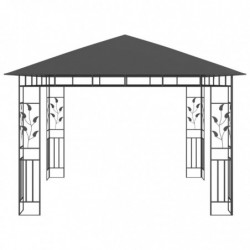 Pavillon Wiktoria mit Moskitonetz 3x3x2,73 m Anthrazit 180 g/m²