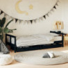 Kinderbett mit Schubladen Schwarz 80x200 cm Massivholz Kiefer