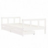 Kinderbett mit Schubladen Weiß 90x190 cm Massivholz Kiefer