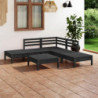 6-tlg. Garten-Lounge-Set Massivholz Kiefer Schwarz