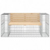 Gartenbank aus Gabionen 143x71x65,5 cm Massivholz Kiefer