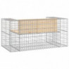 Gartenbank aus Gabionen 143x71x65,5 cm Massivholz Kiefer