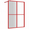 Duschwand für Begehbare Dusche mit ESG Klarglas Rot 140x195 cm