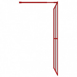 Duschwand für Begehbare Dusche mit ESG Klarglas Rot 140x195 cm
