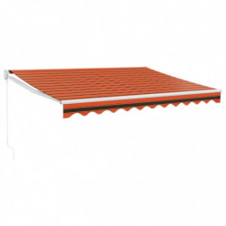 Markise Einziehbar Orange und Braun 3,5x2,5 m Stoff & Aluminium