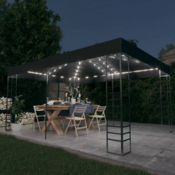 Pavillon Wilbur mit LED-Lichterkette 3x4 m Anthrazit