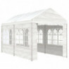 Pavillon mit Dach Weiß 4,46x2,28x2,69 m Polyethylen