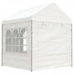 Pavillon mit Dach Weiß 4,46x2,28x2,69 m Polyethylen