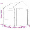 Pavillon mit Dach Weiß 4,46x2,28x2,69 m Polyethylen