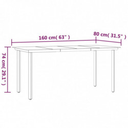 2-tlg. Garten-Essgruppe mit Kissen Grau Poly Rattan