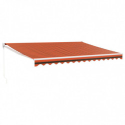 Markise Einziehbar Orange und Braun 4x3 m Stoff und Aluminium