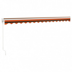 Markise Einziehbar Orange und Braun 4x3 m Stoff und Aluminium