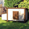 @Pet Hühnerstall Outdoor 136x74,5x75 cm Holz Weiß und Braun