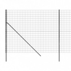 Maschendrahtzaun Anthrazit 2,2x25 m Verzinkter Stahl