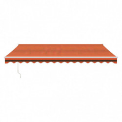 Markise Einziehbar Orange und Braun 4,5x3 m Stoff und Aluminium