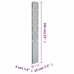 Zaunpfosten 10 Stk. Silbern 160 cm Verzinkter Stahl