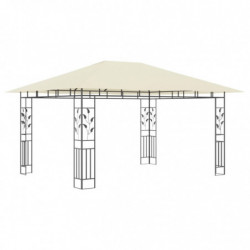 Pavillon Wilburgis mit Moskitonetz 4x3x2,73 m Creme 180 g/m²