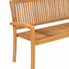 Stapelbare 3-Sitzer Gartenbank 159 cm Massivholz Teak