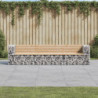 Gartenbank aus Gabionen 287x71x65,5 cm Massivholz Kiefer