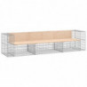 Gartenbank aus Gabionen 287x71x65,5 cm Massivholz Kiefer