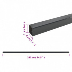 Zaunpfosten 20 Stk. Grau 240 cm Stahl