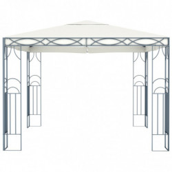 Pavillon Wilfried mit LED-Lichterkette 300x300 cm Cremeweiß