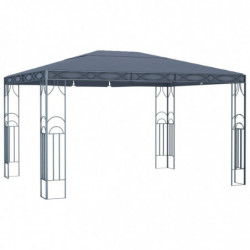 Pavillon Wilfriede mit LED-Lichterkette 400x300 cm Anthrazit