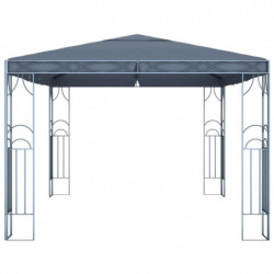 Pavillon Wilfriede mit LED-Lichterkette 400x300 cm Anthrazit