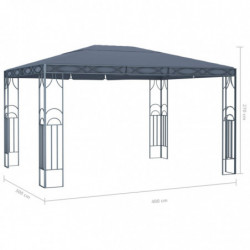 Pavillon Wilfriede mit LED-Lichterkette 400x300 cm Anthrazit