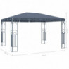 Pavillon Wilfriede mit LED-Lichterkette 400x300 cm Anthrazit