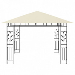 Pavillon Wilhelm mit Moskitonetz & LED-Lichterkette 3x3x2,73m Cremeweiß