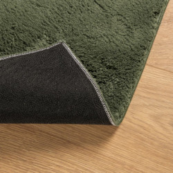 Teppich HUARTE Kurzflor Weich und Waschbar Waldgrün 60x110 cm