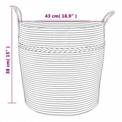 Aufbewahrungskorb Grau und Weiß Ø43x38 cm Baumwolle