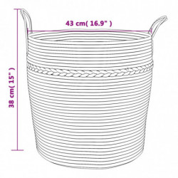 Aufbewahrungskorb Braun und Weiß Ø43x38 cm Baumwolle