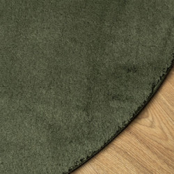 Teppich HUARTE Kurzflor Weich und Waschbar Waldgrün Ø 80 cm