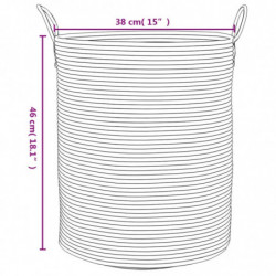 Aufbewahrungskorb Grau und Weiß Ø38x46 cm Baumwolle