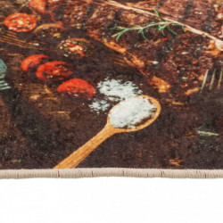 Küchenteppich Mehrfarbig 60x180 cm Waschbar Rutschfest
