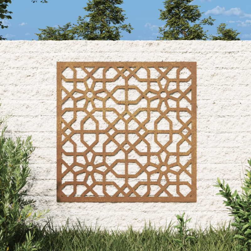 Garten-Wanddeko 55x55 cm Cortenstahl Maurisches Design