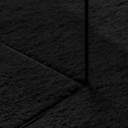 Teppich HUARTE Kurzflor Weich und Waschbar Schwarz 80x150 cm