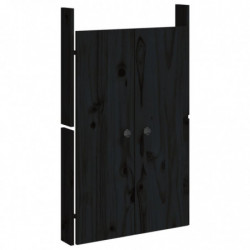 Türen für Outdoor-Küche Schwarz 50x9x82 cm Massivholz Kiefer