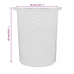 Aufbewahrungskorb Grau und Weiß Ø49x65 cm Baumwolle